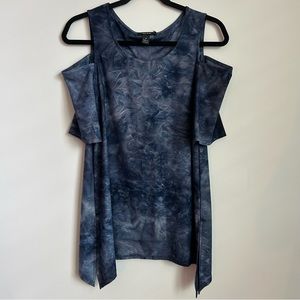 Alyx Blue Marble Cold Shoulder Top Size Small